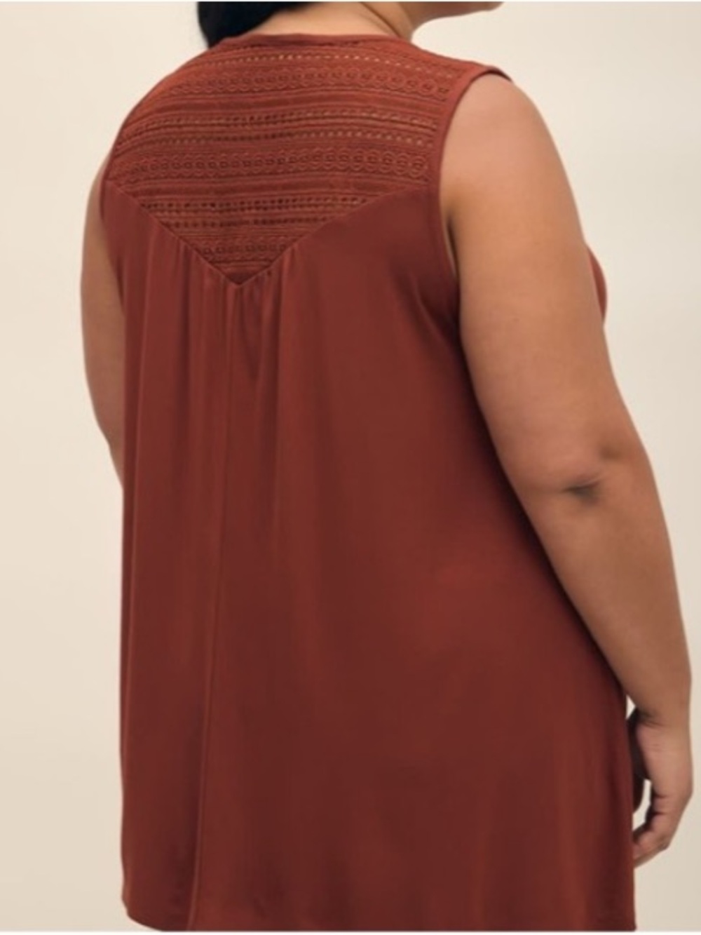 Penningtons Rust-Colored Crochet Look V-Neck Tank!!! 3X